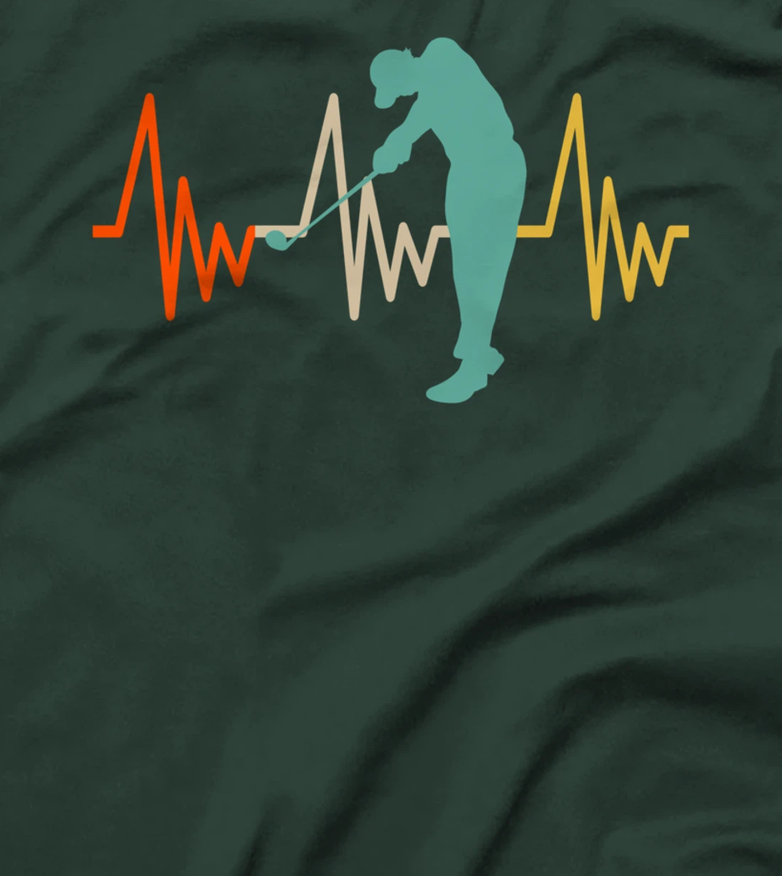 Heartline Sports Golf Swing Golfing Love Heartbeats Lifeline T-Shirt