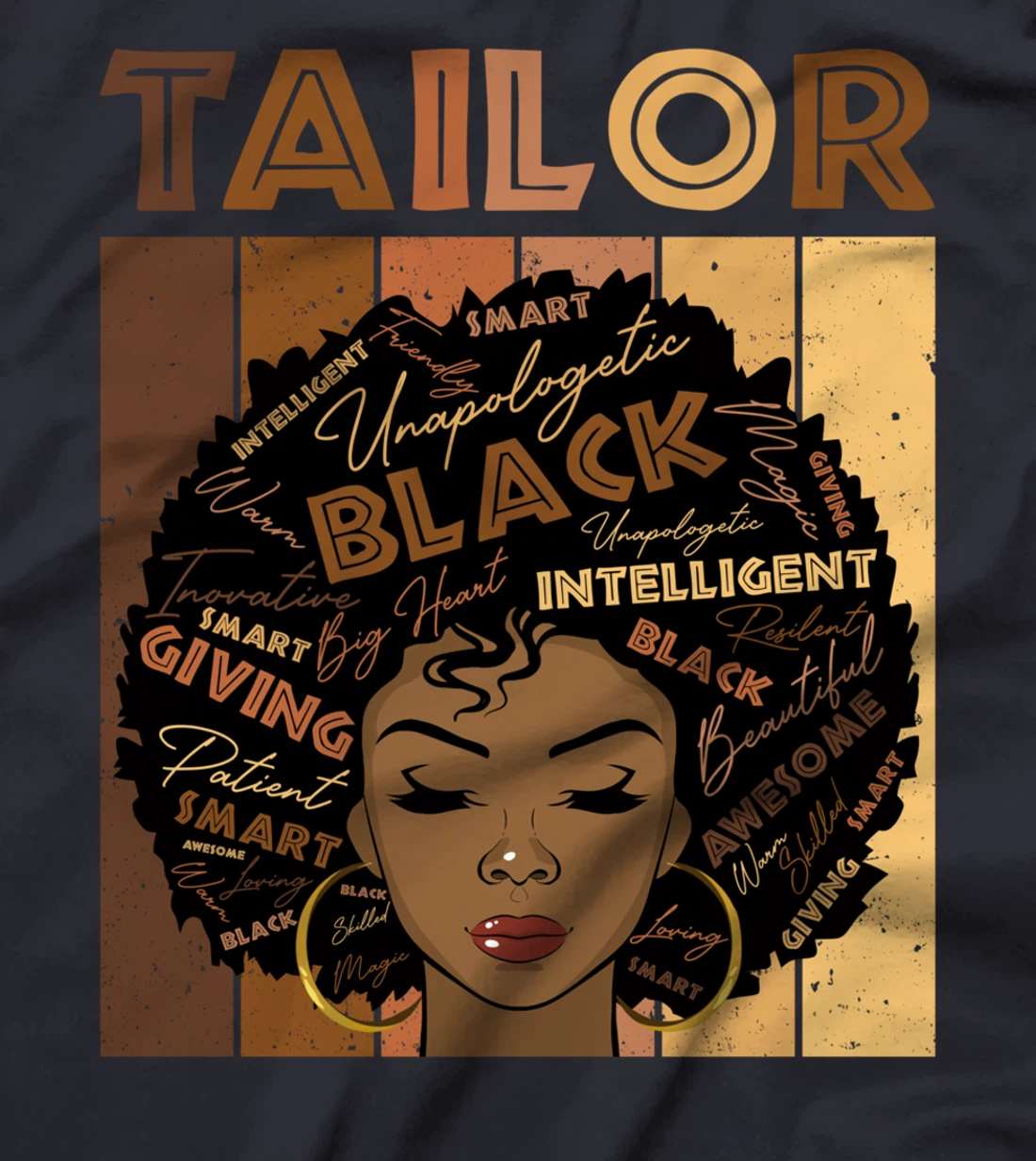 Melanin Tailor Afro Hair Black History Month T-Shirt
