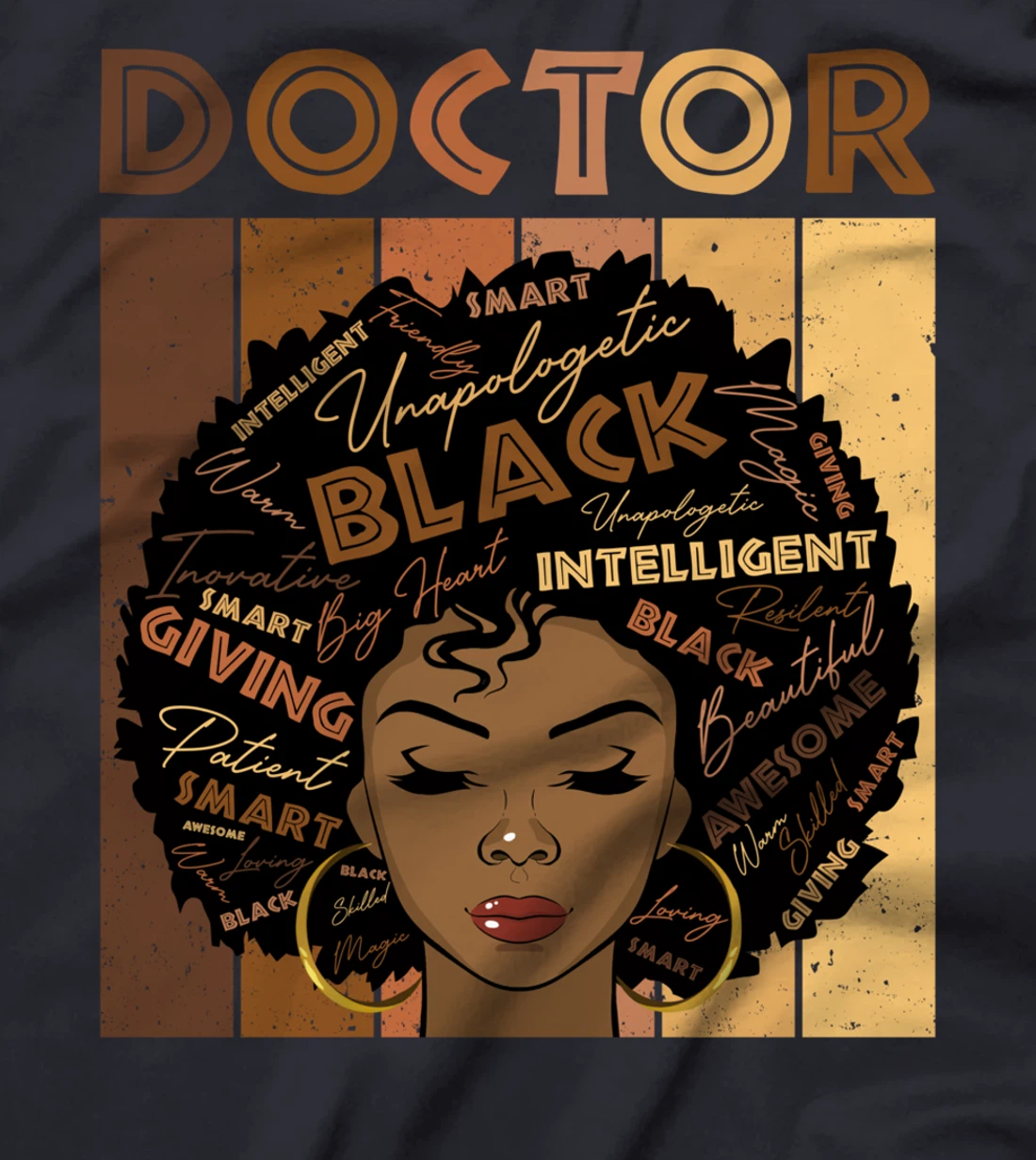 Melanin Doctor Afro Hair Black History Month T-Shirt