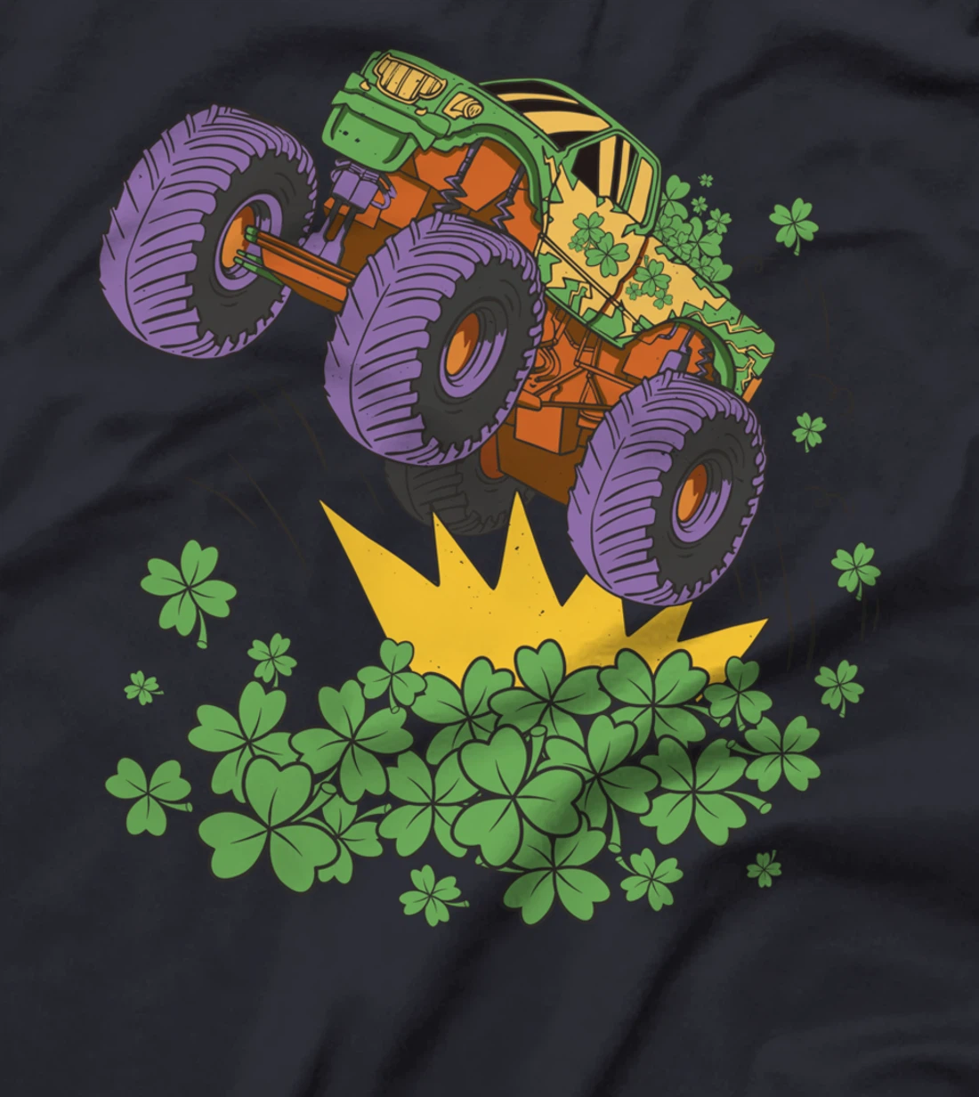 Monster Truck & clover St. Patricks Gift T-Shirt