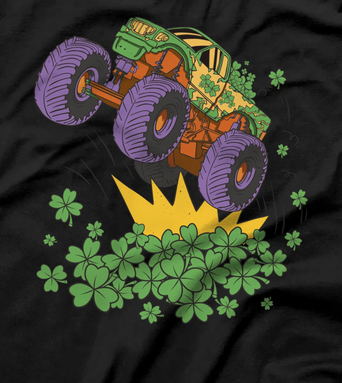 Monster Truck & clover St. Patricks Gift T-Shirt