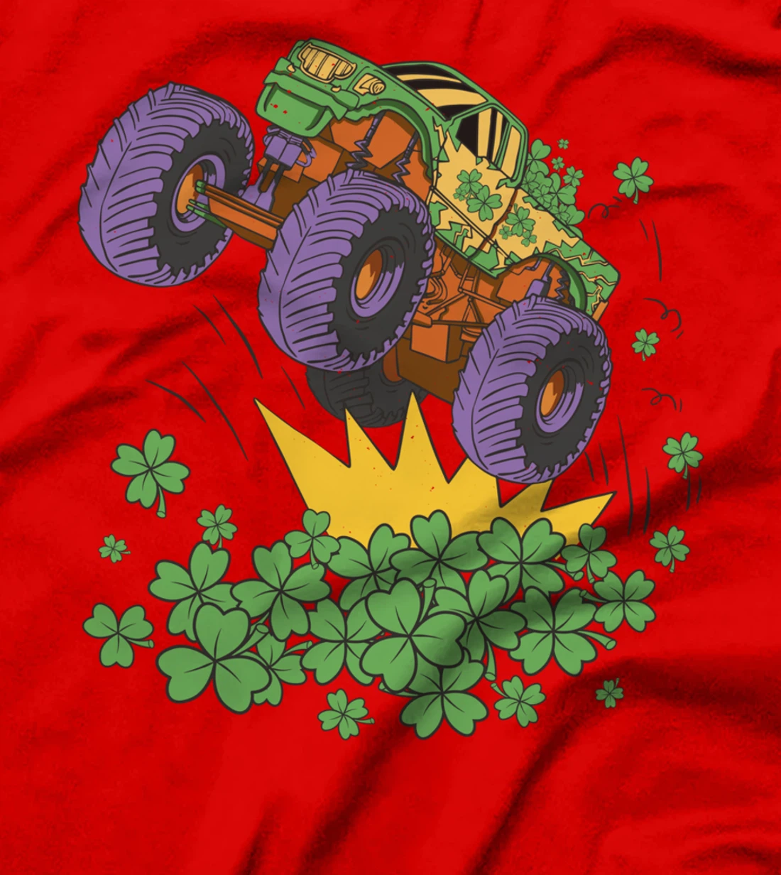 Monster Truck & clover St. Patricks Gift T-Shirt