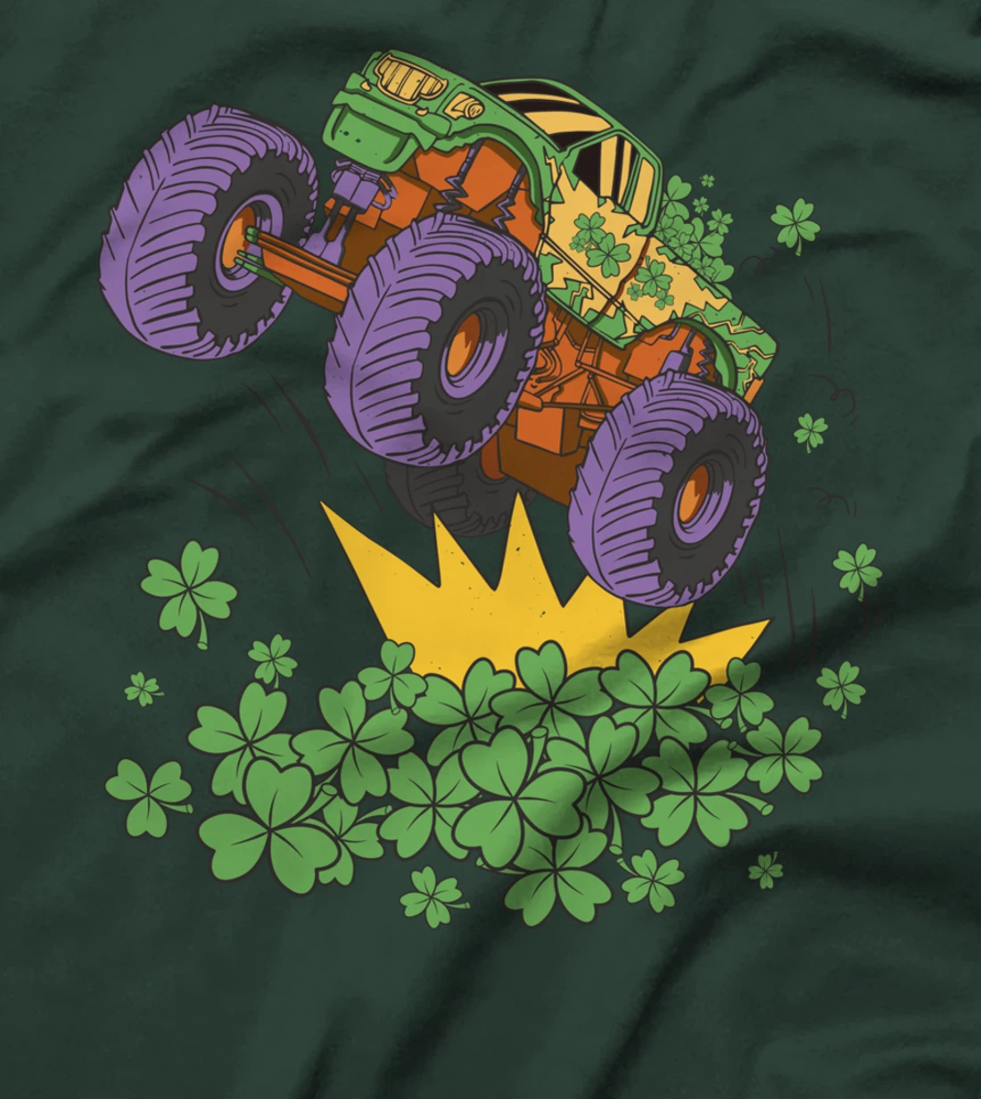 Monster Truck & clover St. Patricks Gift T-Shirt