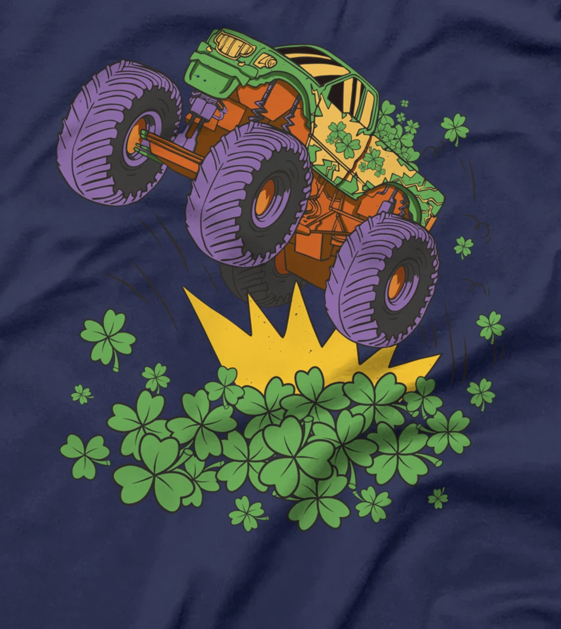 Monster Truck & clover St. Patricks Gift T-Shirt