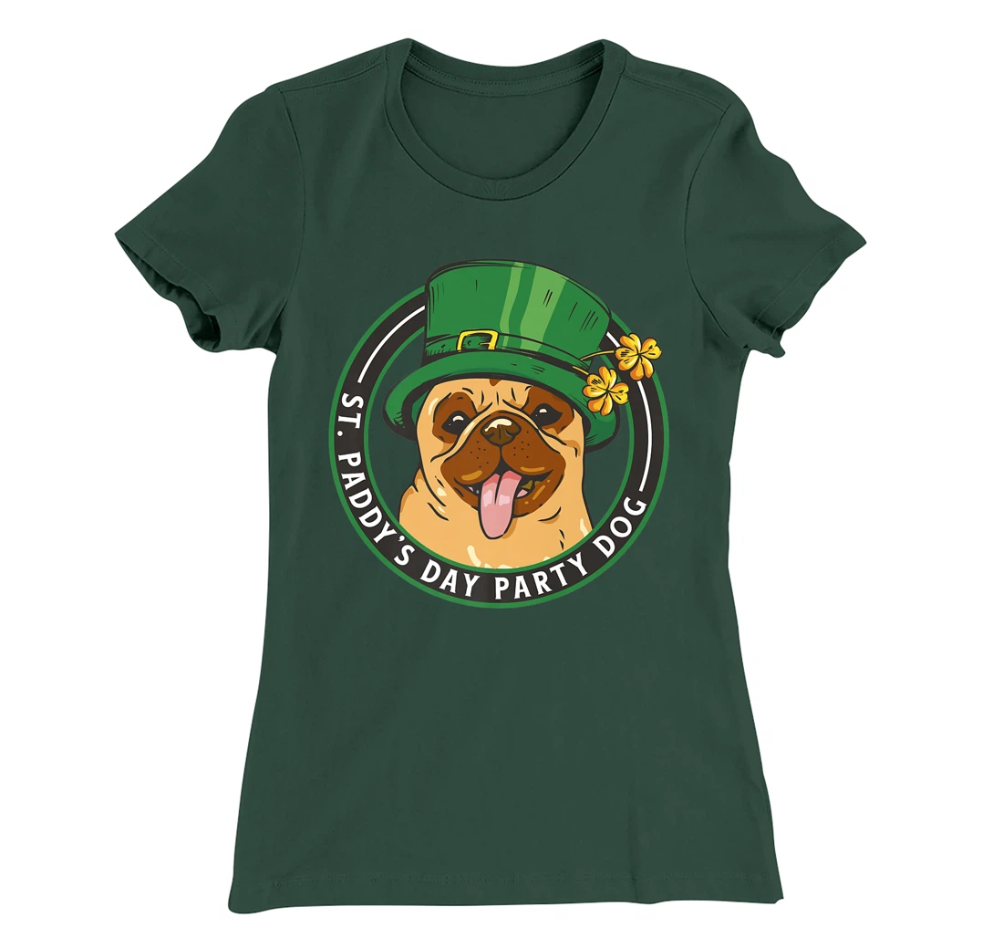 St. Pattys Day Party Dog Pug Lover Patricks Day Leprechaun T-Shirt, Kid T-Shirt and Women T-Shirt