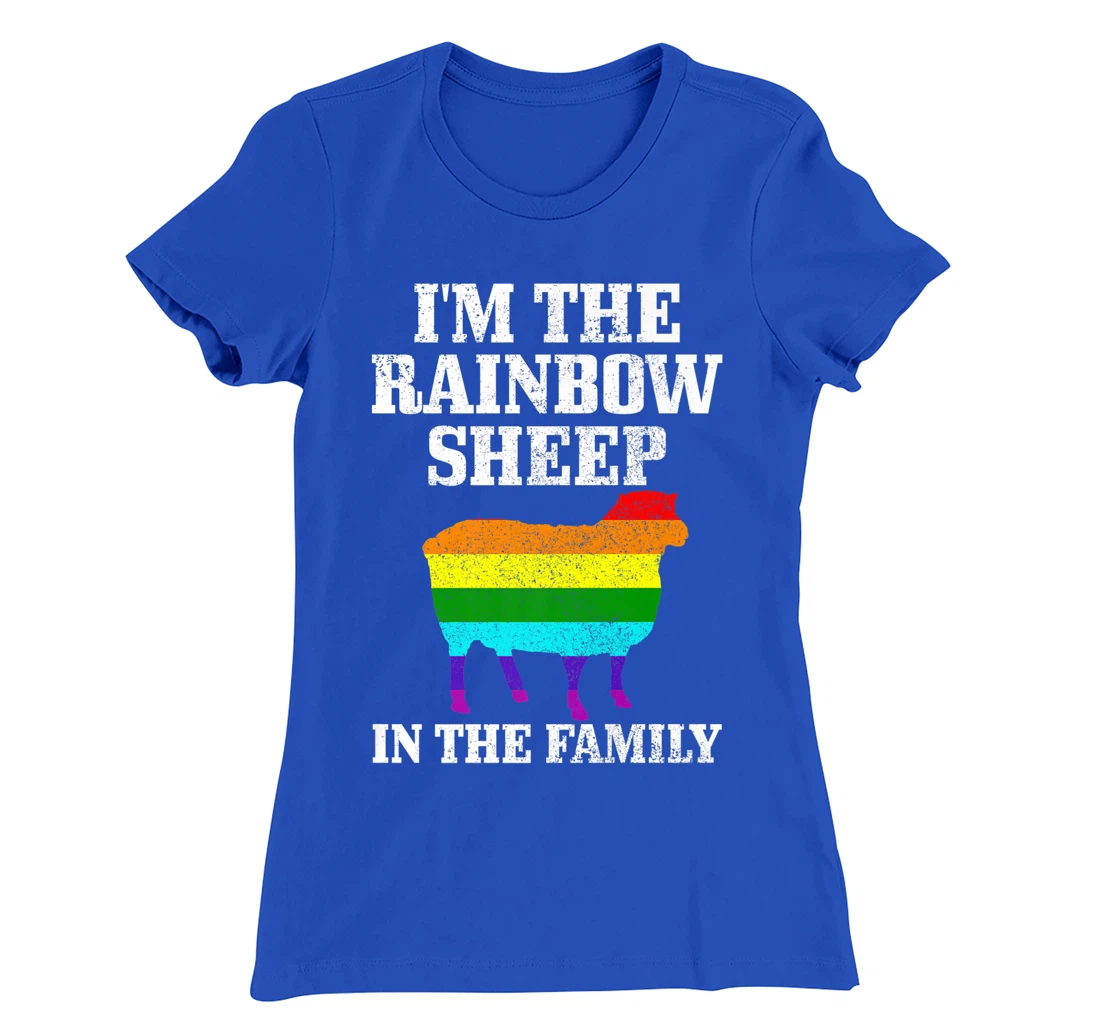 Gay Pride Month Funny LGBTQ Rainbow Flag Sheep Queer T-Shirt, Women T-Shirt