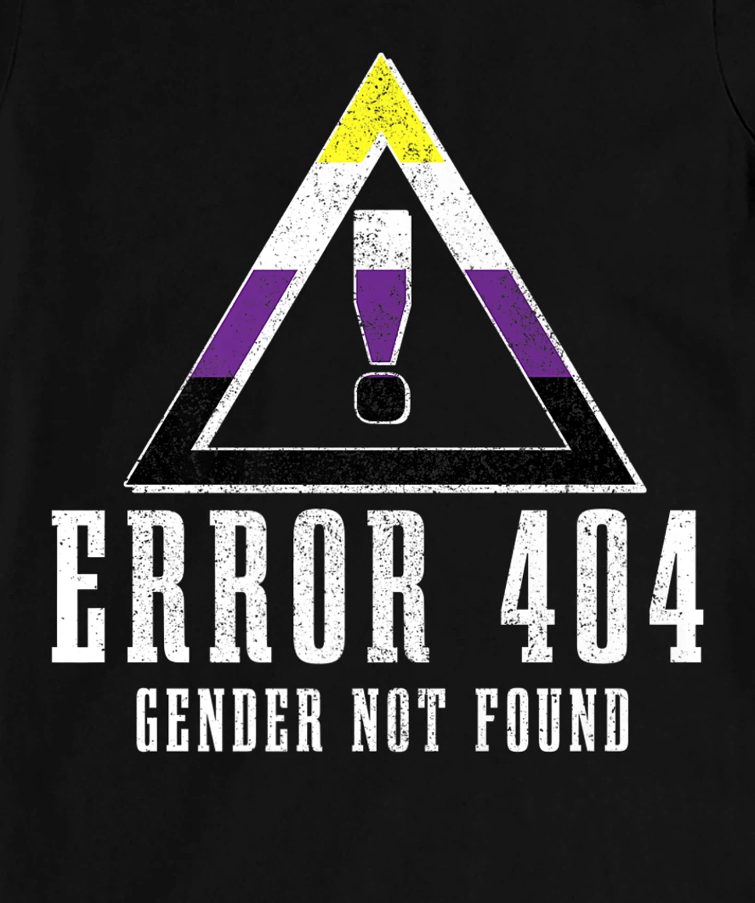 Error 404 Gender Not Found Non Binary Flag Funny LGBTQ Pride T-Shirt, Women T-Shirt