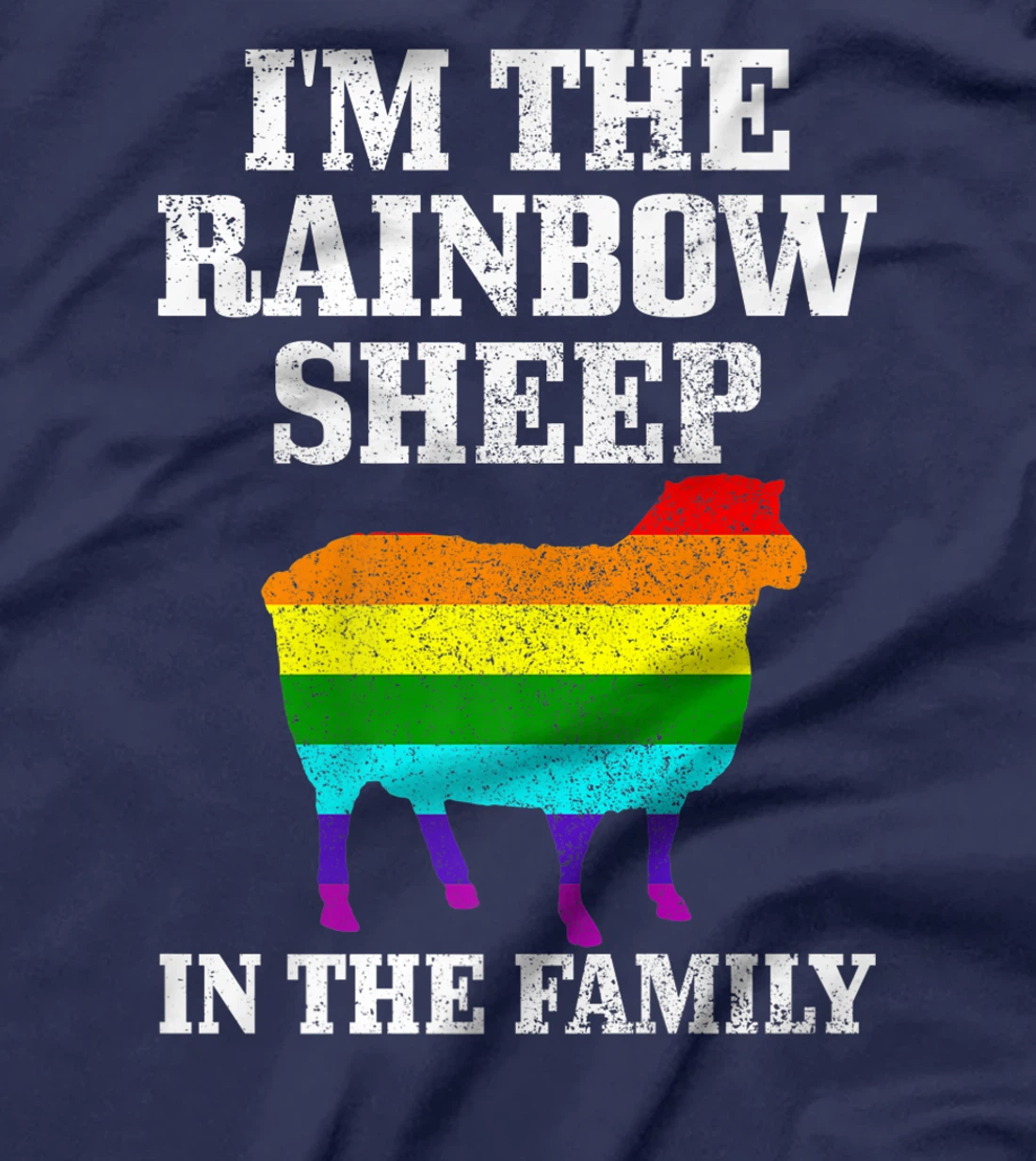 Gay Pride Month Funny LGBTQ Rainbow Flag Sheep Queer T-Shirt, Women T-Shirt