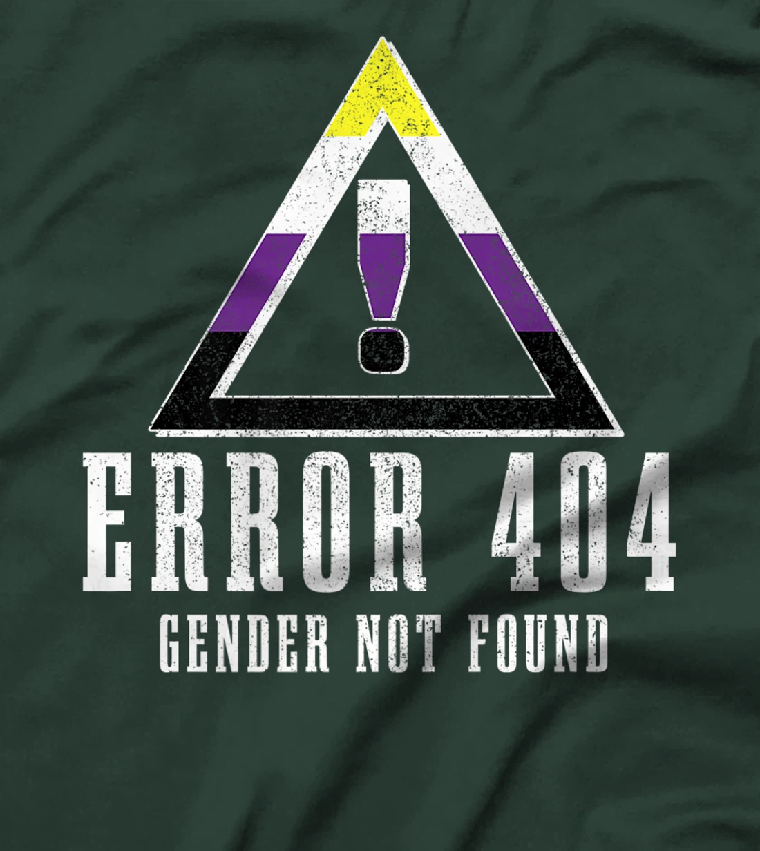 Error 404 Gender Not Found Non Binary Flag Funny LGBTQ Pride T-Shirt, Women T-Shirt