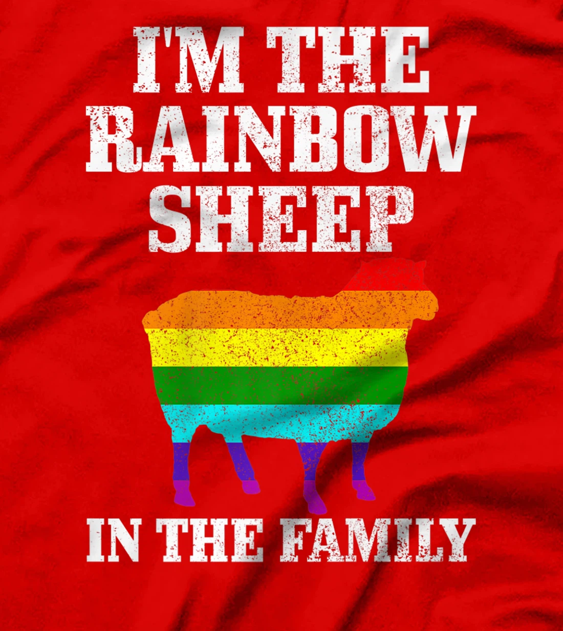 Gay Pride Month Funny LGBTQ Rainbow Flag Sheep Queer T-Shirt, Women T-Shirt