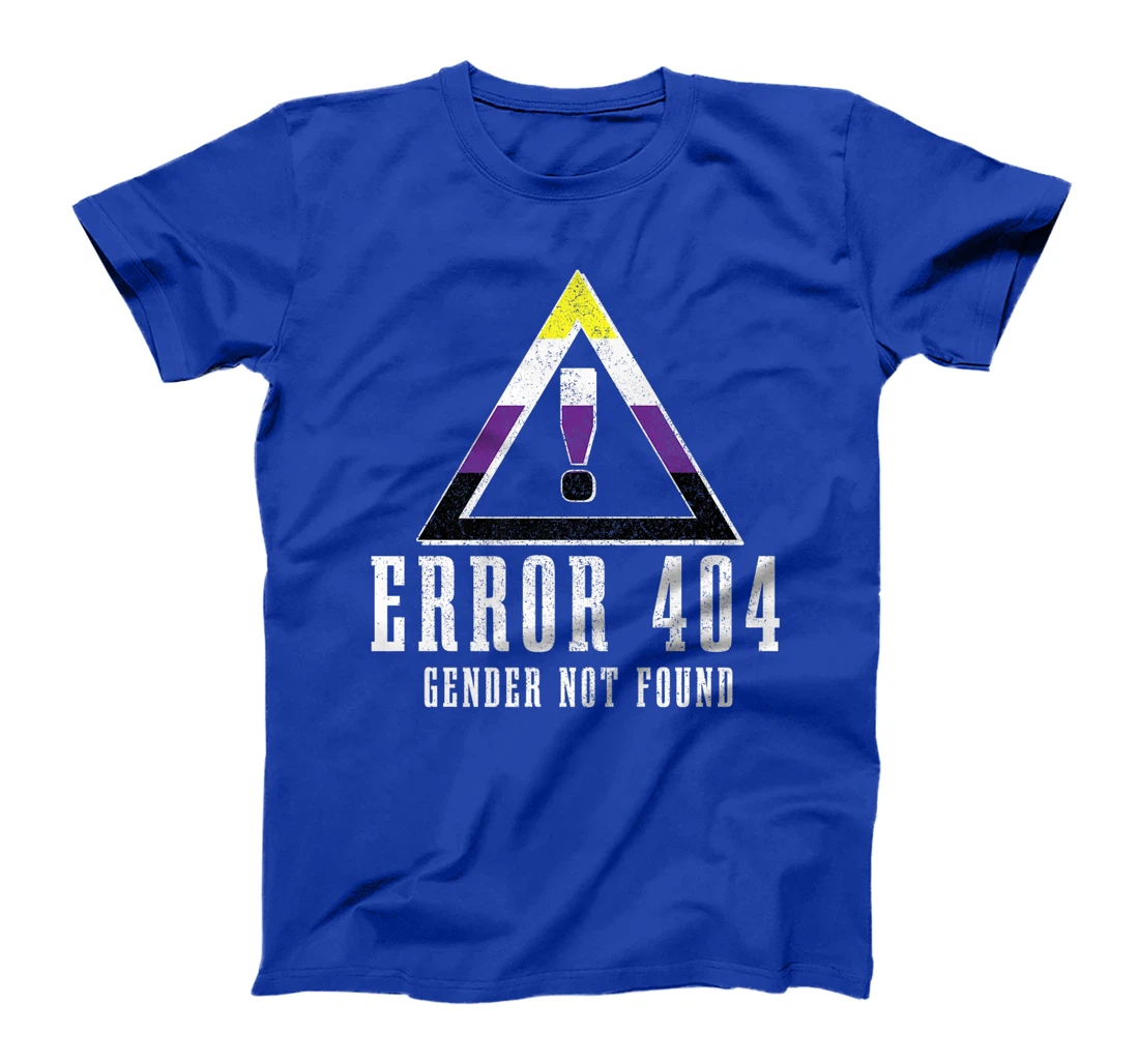 Error 404 Gender Not Found Non Binary Flag Funny LGBTQ Pride T-Shirt, Women T-Shirt