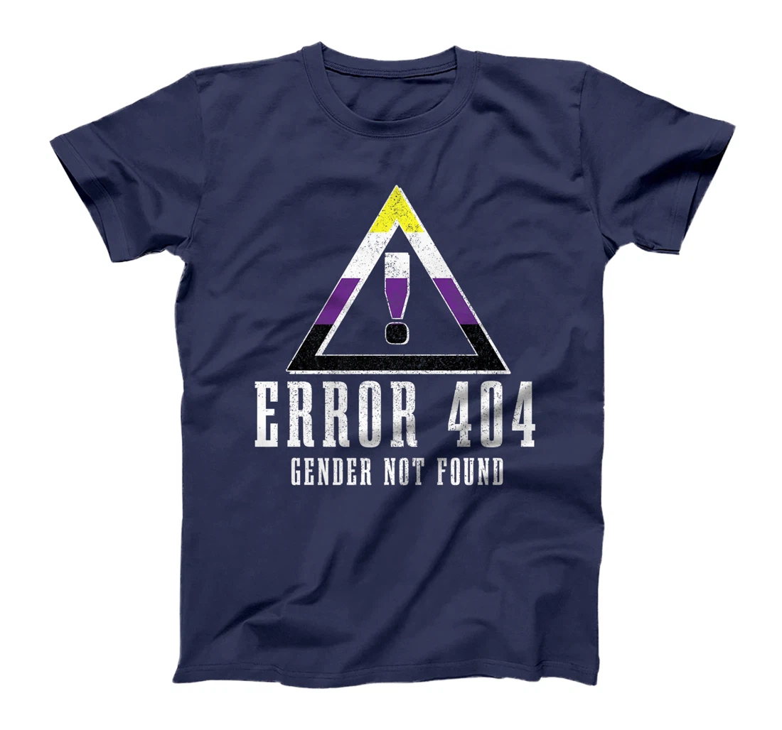 Error 404 Gender Not Found Non Binary Flag Funny LGBTQ Pride T-Shirt, Women T-Shirt