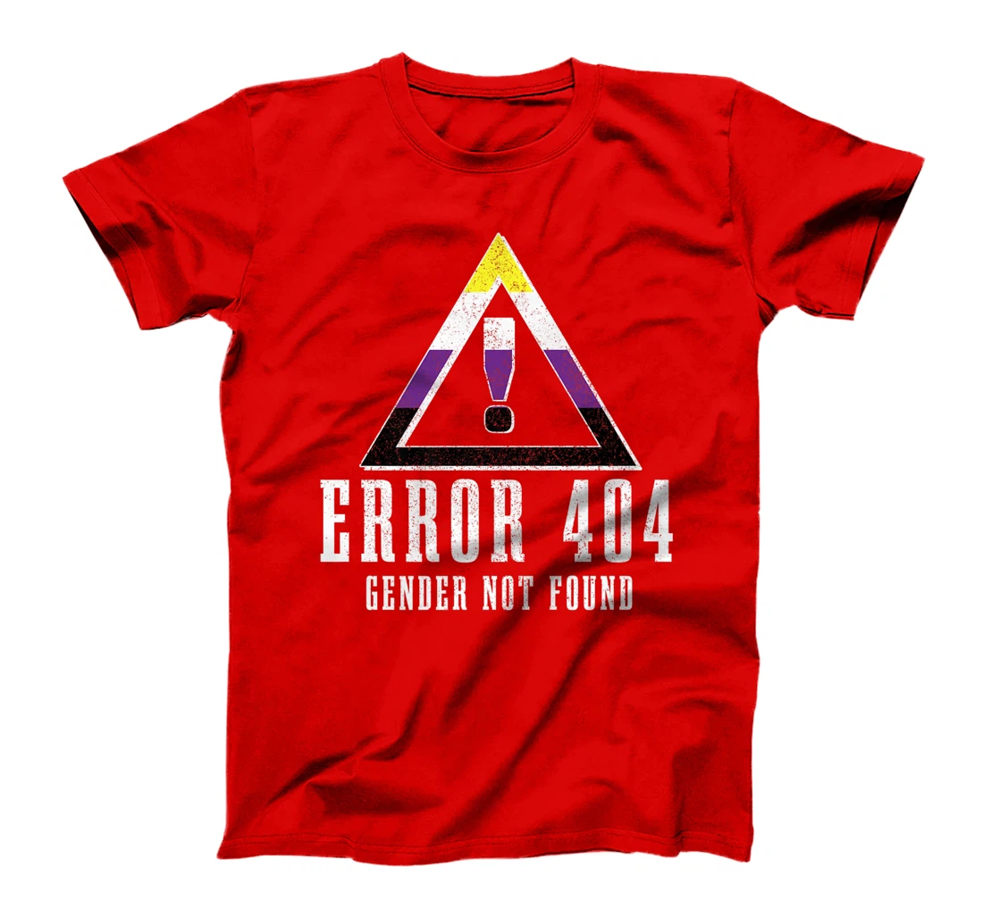Error 404 Gender Not Found Non Binary Flag Funny LGBTQ Pride T-Shirt, Women T-Shirt