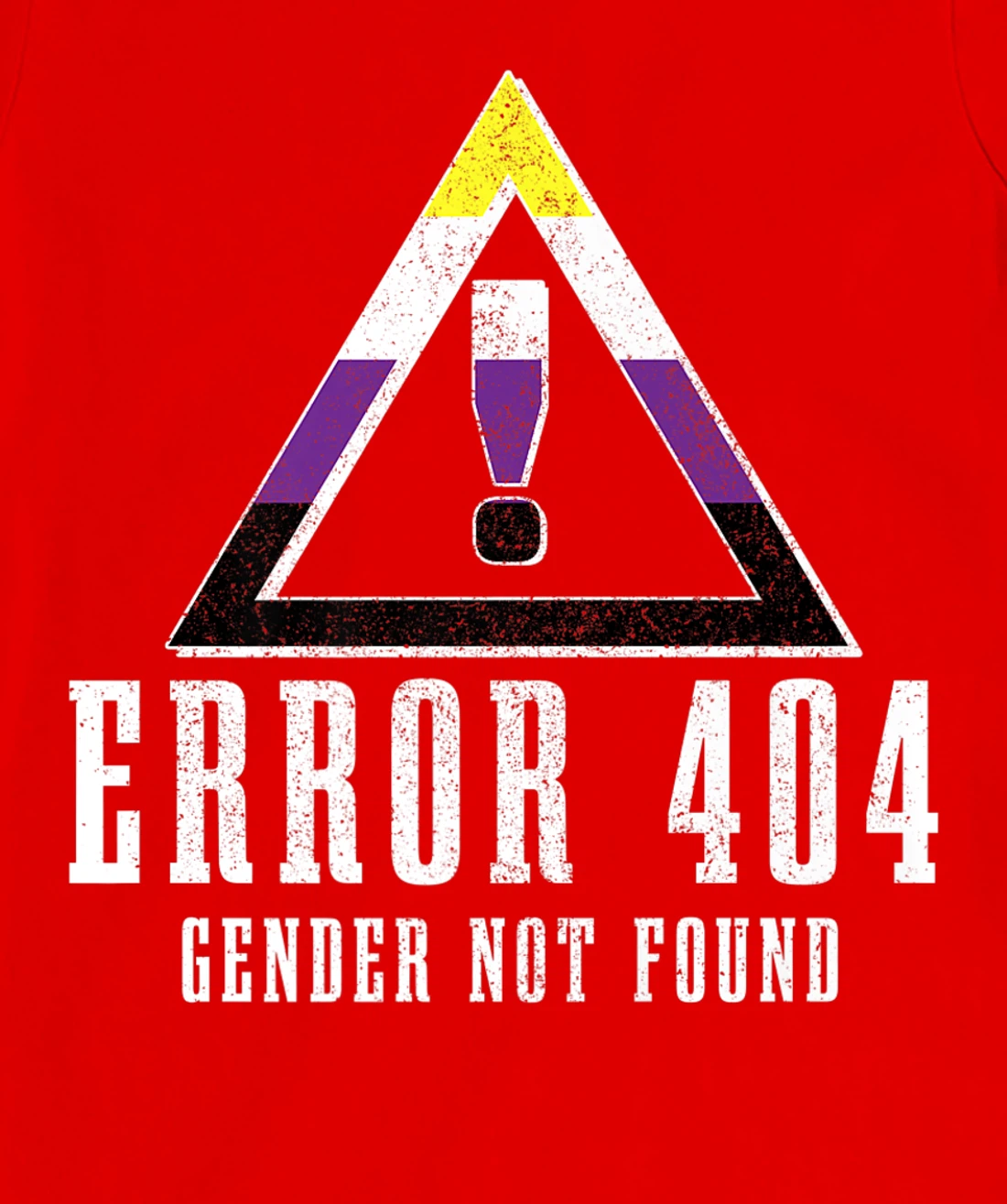 Error 404 Gender Not Found Non Binary Flag Funny LGBTQ Pride T-Shirt, Women T-Shirt