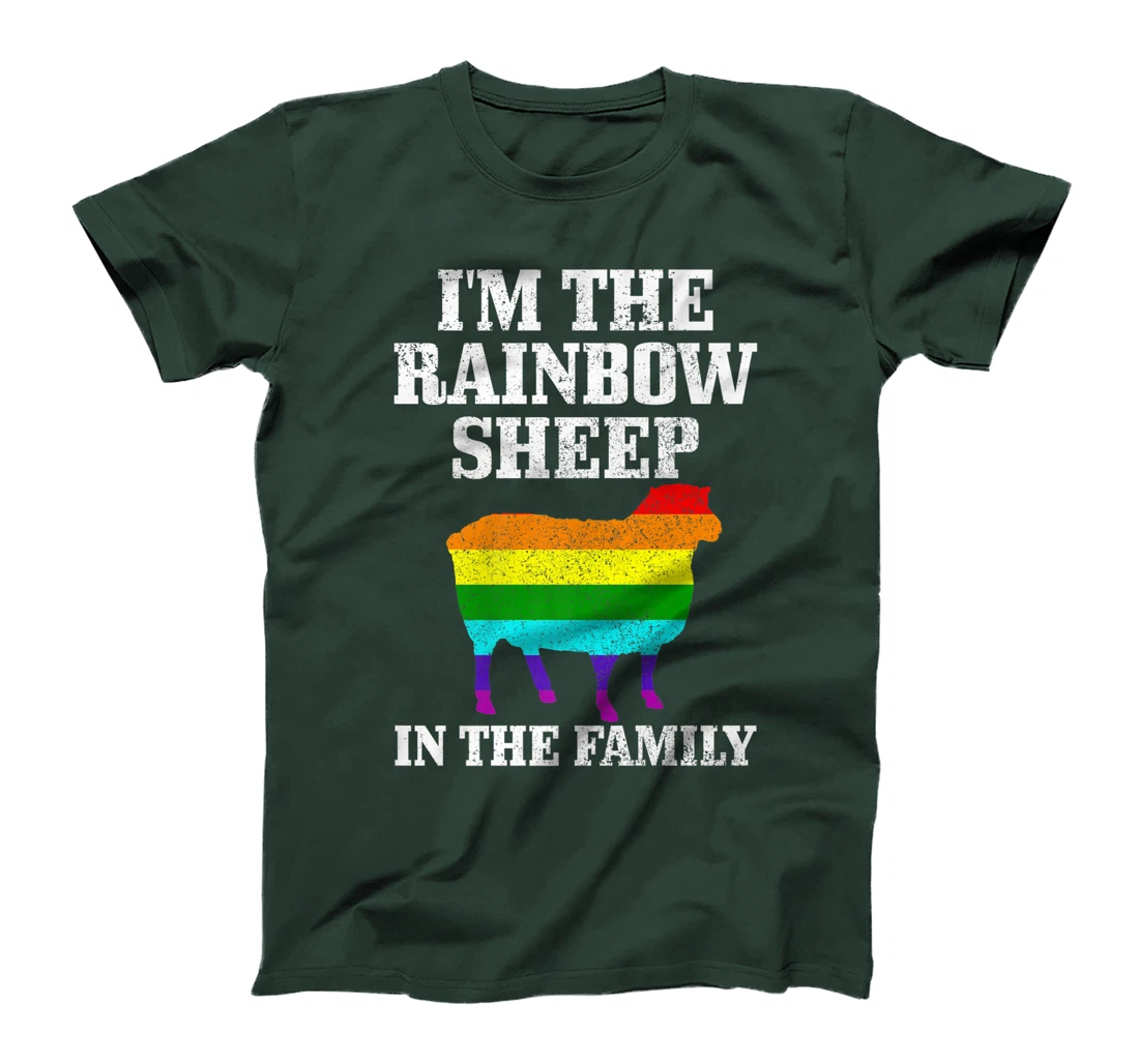 Gay Pride Month Funny LGBTQ Rainbow Flag Sheep Queer T-Shirt, Women T-Shirt