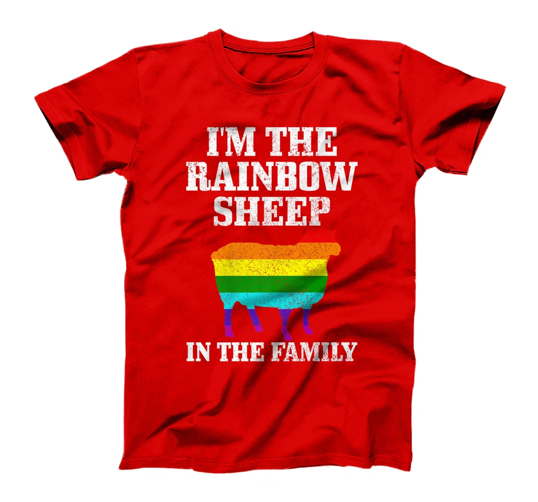Gay Pride Month Funny LGBTQ Rainbow Flag Sheep Queer T-Shirt, Women T-Shirt