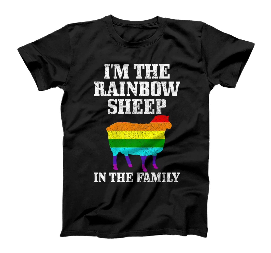 Gay Pride Month Funny LGBTQ Rainbow Flag Sheep Queer T-Shirt, Women T-Shirt