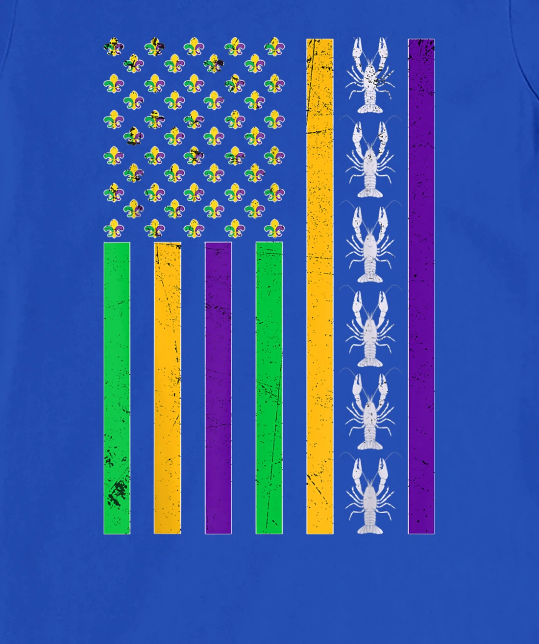 Vintage American Flag Mardi Gras Crawfish Unique Mardi Gras T-Shirt, Kid T-Shirt and Women T-Shirt