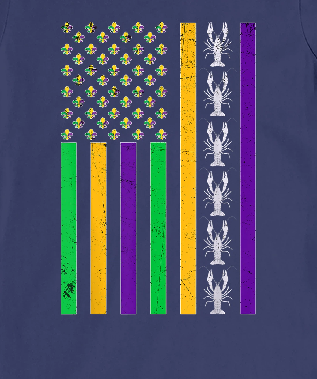 Vintage American Flag Mardi Gras Crawfish Unique Mardi Gras T-Shirt, Kid T-Shirt and Women T-Shirt
