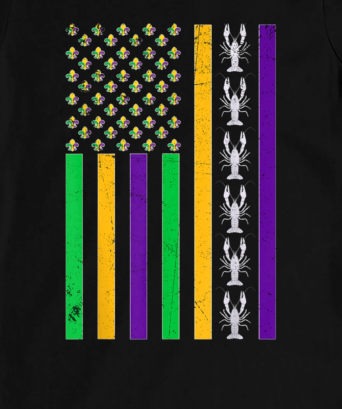 Vintage American Flag Mardi Gras Crawfish Unique Mardi Gras T-Shirt, Kid T-Shirt and Women T-Shirt