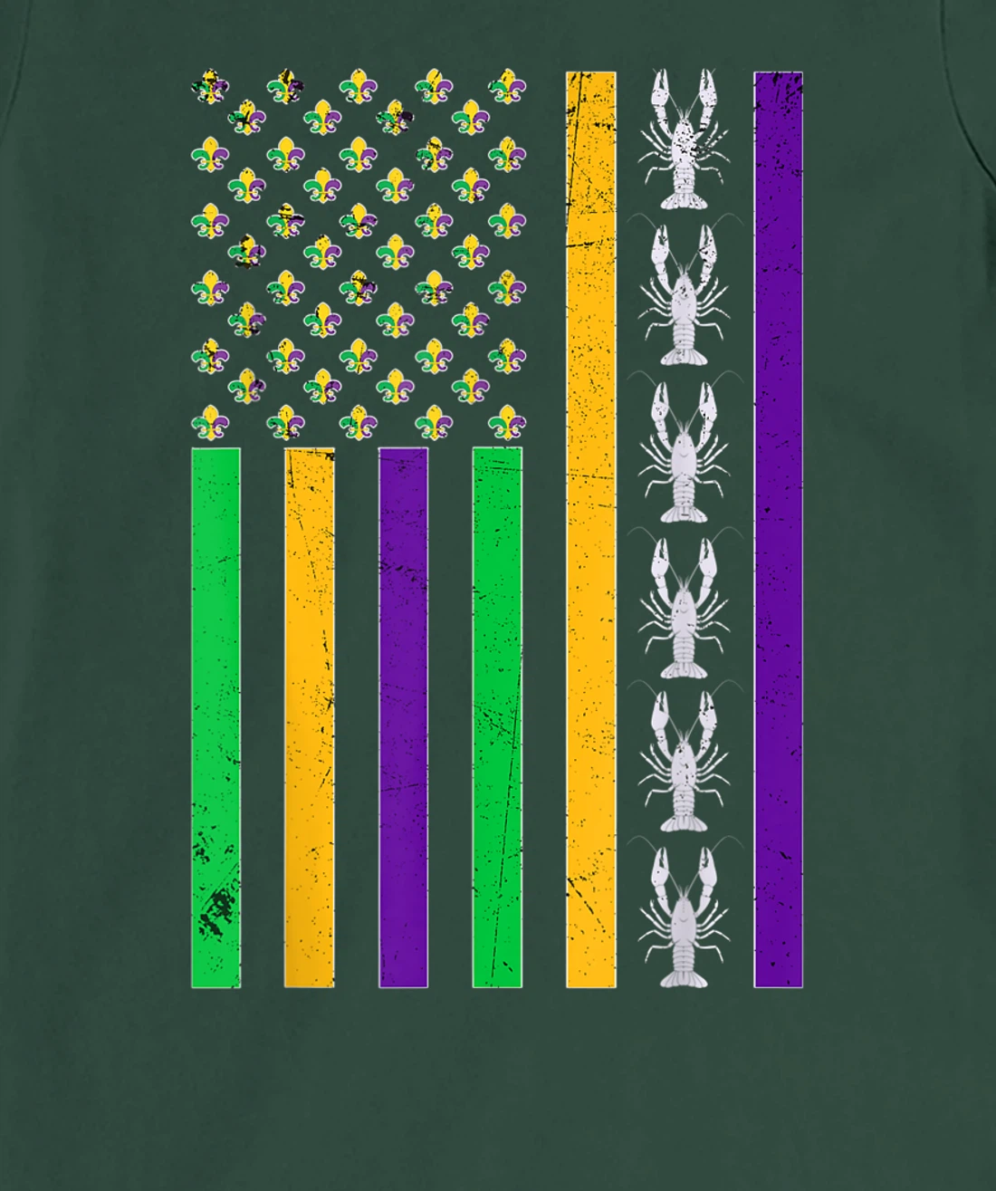 Vintage American Flag Mardi Gras Crawfish Unique Mardi Gras T-Shirt, Kid T-Shirt and Women T-Shirt