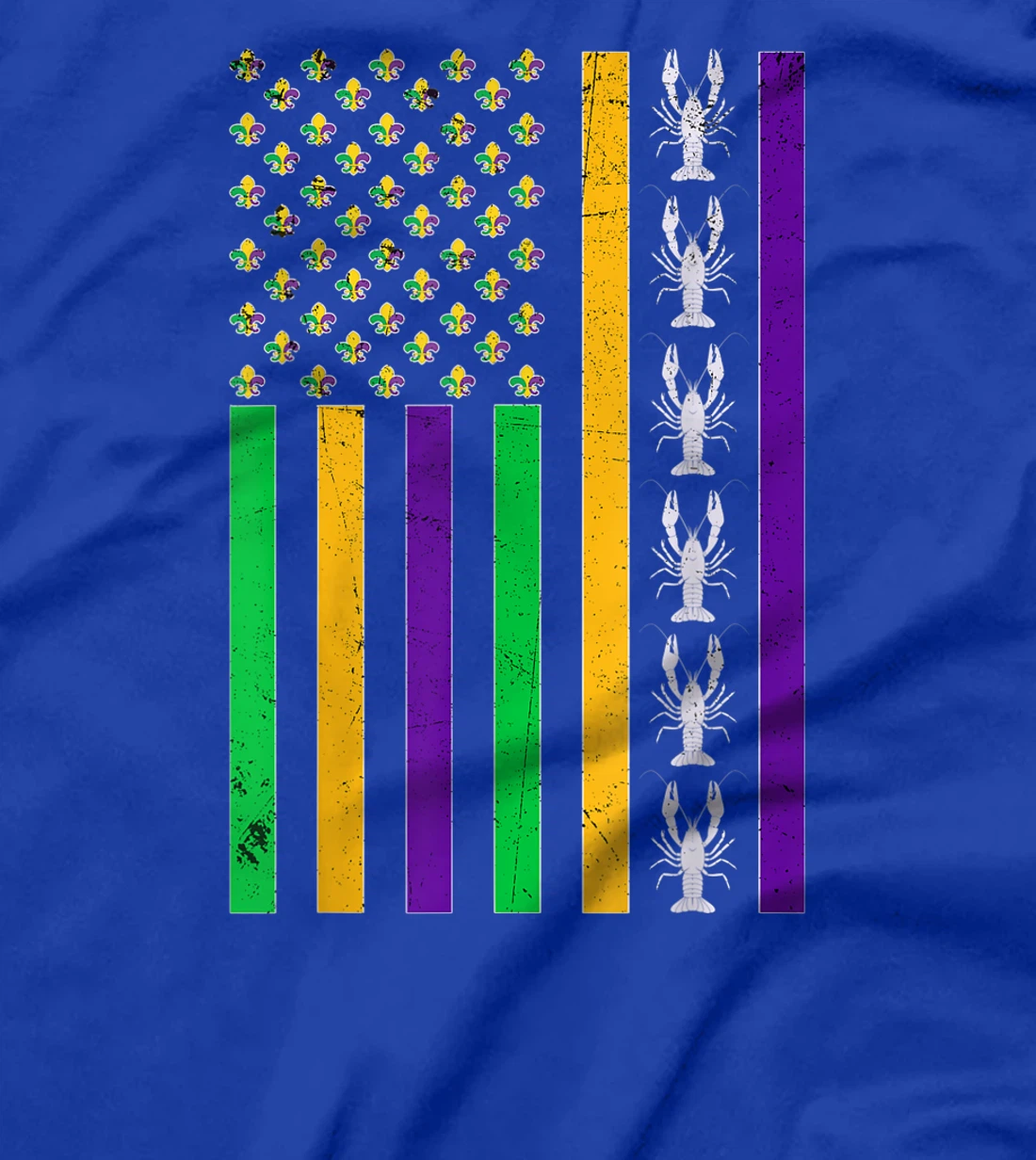 Vintage American Flag Mardi Gras Crawfish Unique Mardi Gras T-Shirt, Kid T-Shirt and Women T-Shirt