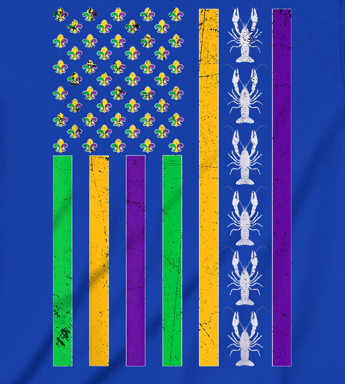 Vintage American Flag Mardi Gras Crawfish Unique Mardi Gras T-Shirt, Kid T-Shirt and Women T-Shirt