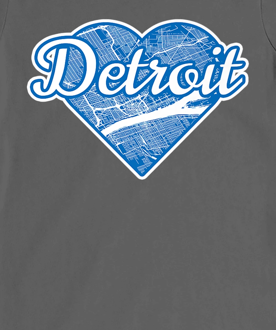 Cute I Love Detroit Blue Street Map Heart T-Shirt, Kid T-Shirt and Women T-Shirt