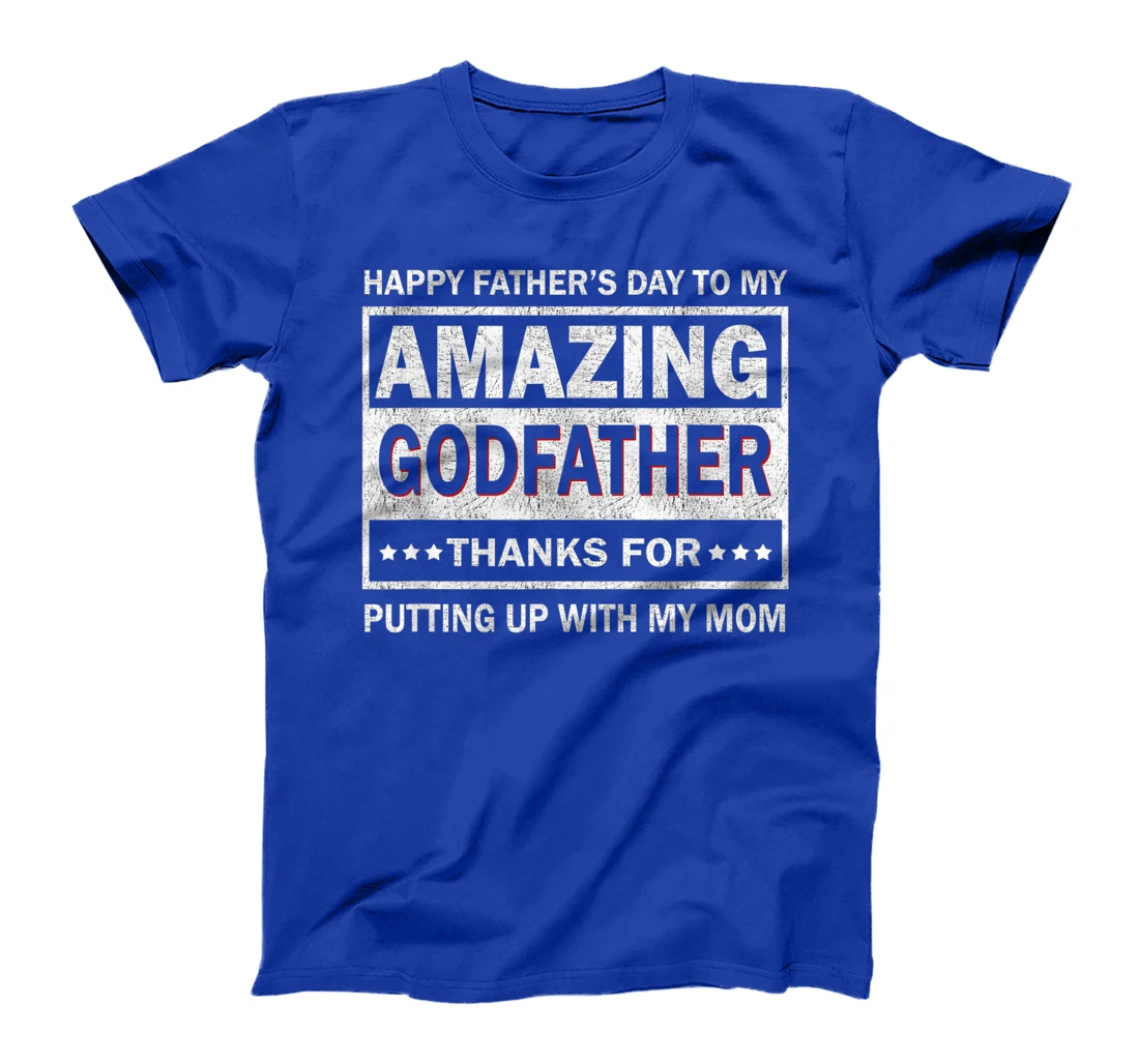 Mens Happy Father's Day To My Amazing Godfather Vintage Father T-Shirt