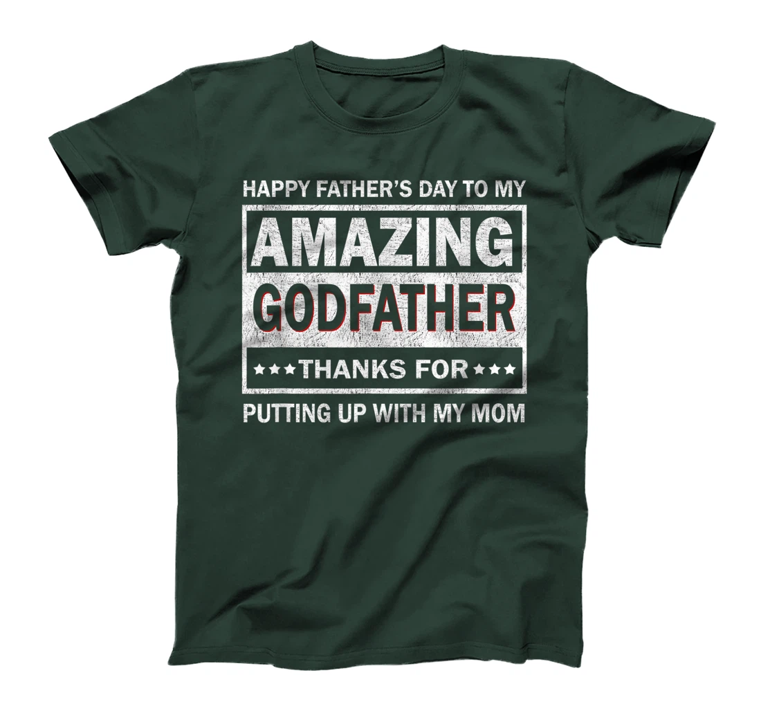Mens Happy Father's Day To My Amazing Godfather Vintage Father T-Shirt