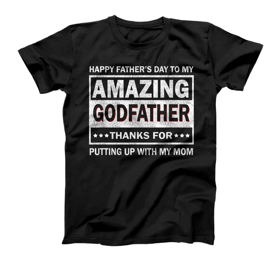 Mens Happy Father's Day To My Amazing Godfather Vintage Father T-Shirt