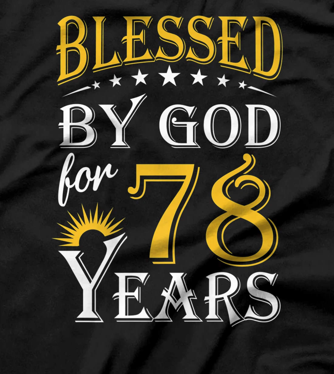 Vintage Blessed by God for 78 years Happy 78th Birthday Premium T-Shirt