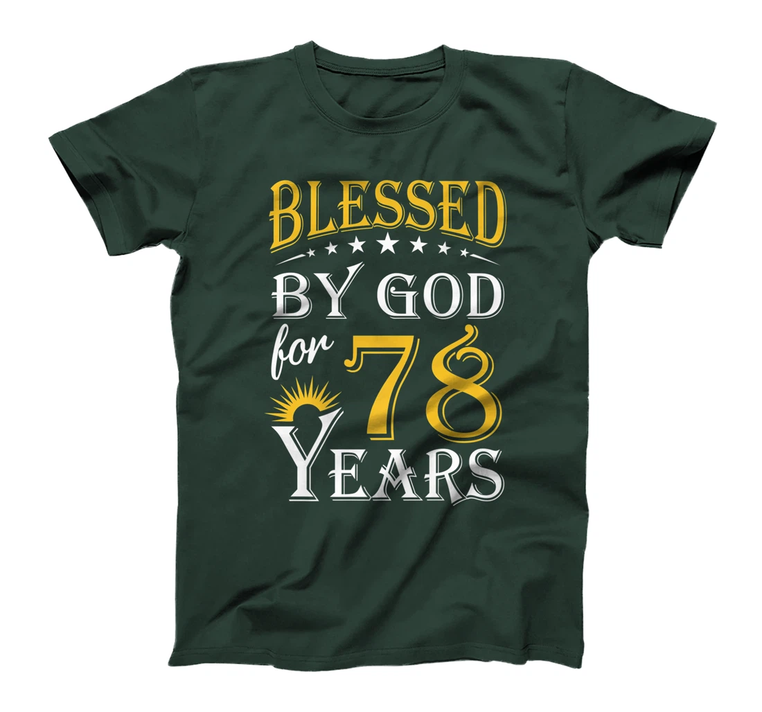 Vintage Blessed by God for 78 years Happy 78th Birthday Premium T-Shirt
