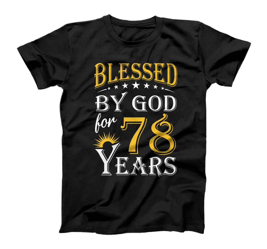 Vintage Blessed by God for 78 years Happy 78th Birthday Premium T-Shirt