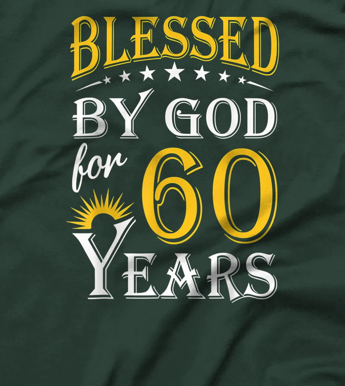 Vintage Blessed by God for 60 years Happy 60th Birthday T-Shirt