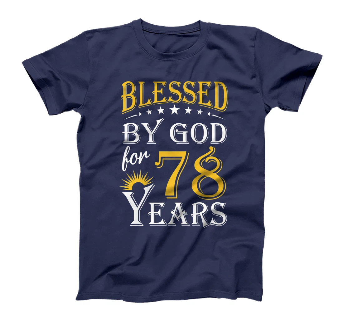 Vintage Blessed by God for 78 years Happy 78th Birthday Premium T-Shirt