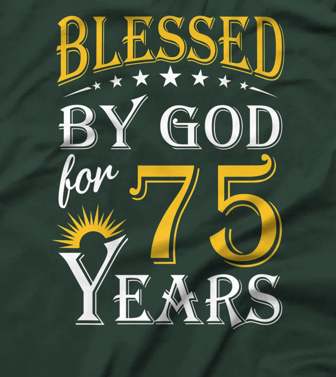 Vintage Blessed by God for 75 years Happy 75th Birthday Premium T-Shirt