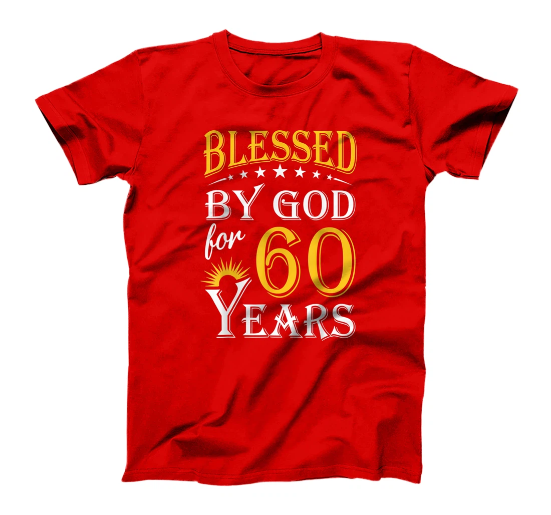 Vintage Blessed by God for 60 years Happy 60th Birthday T-Shirt