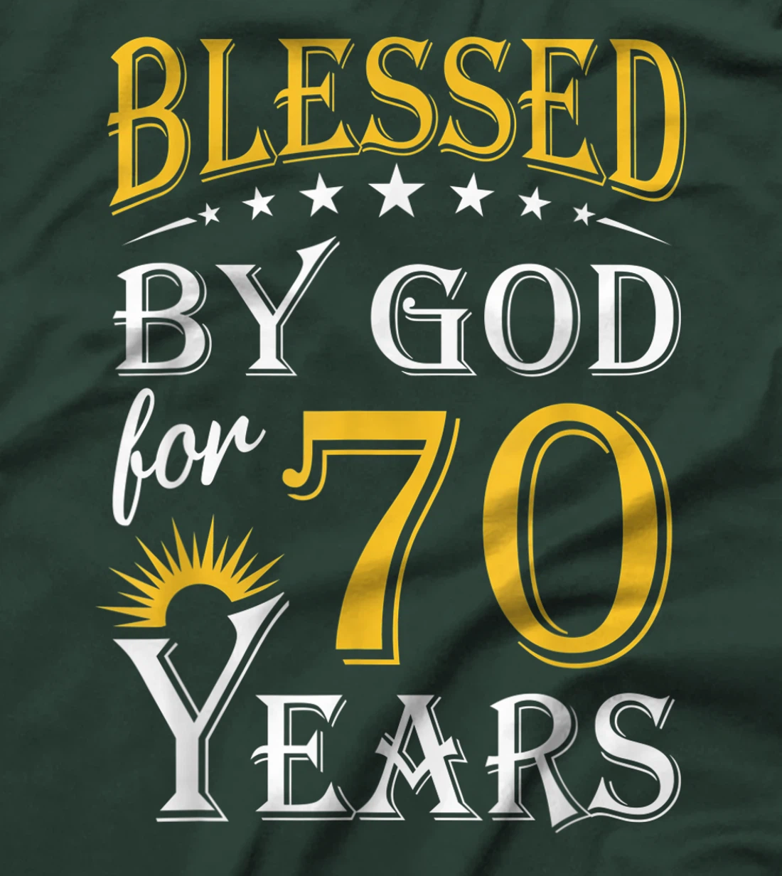 Vintage Blessed by God for 70 years Happy 70th Birthday T-Shirt