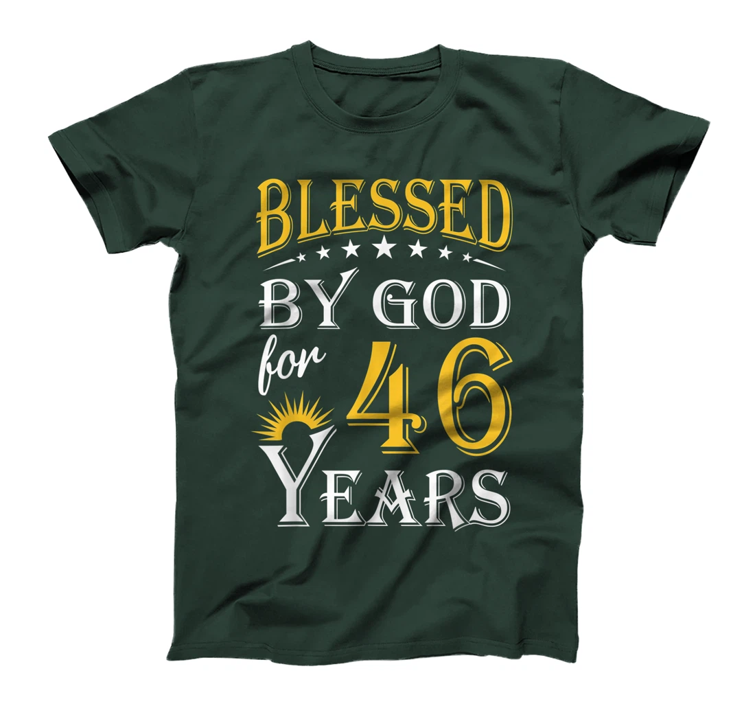 Vintage Blessed by God for 46 years Happy 46th Birthday T-Shirt