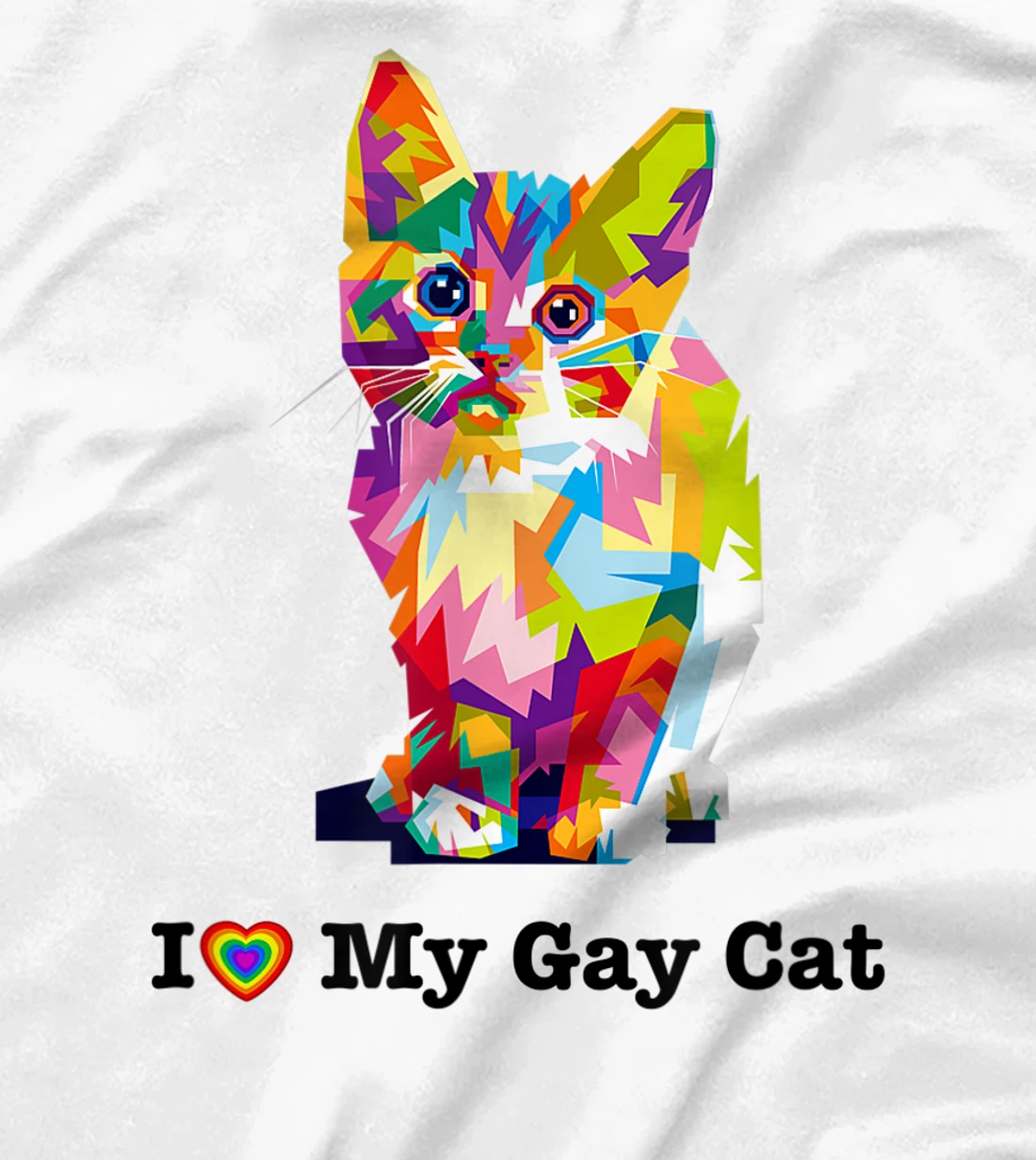 I Love My Gay Cat Heart Funny LGBT T-Shirt, Kid T-Shirt and Women T-Shirt