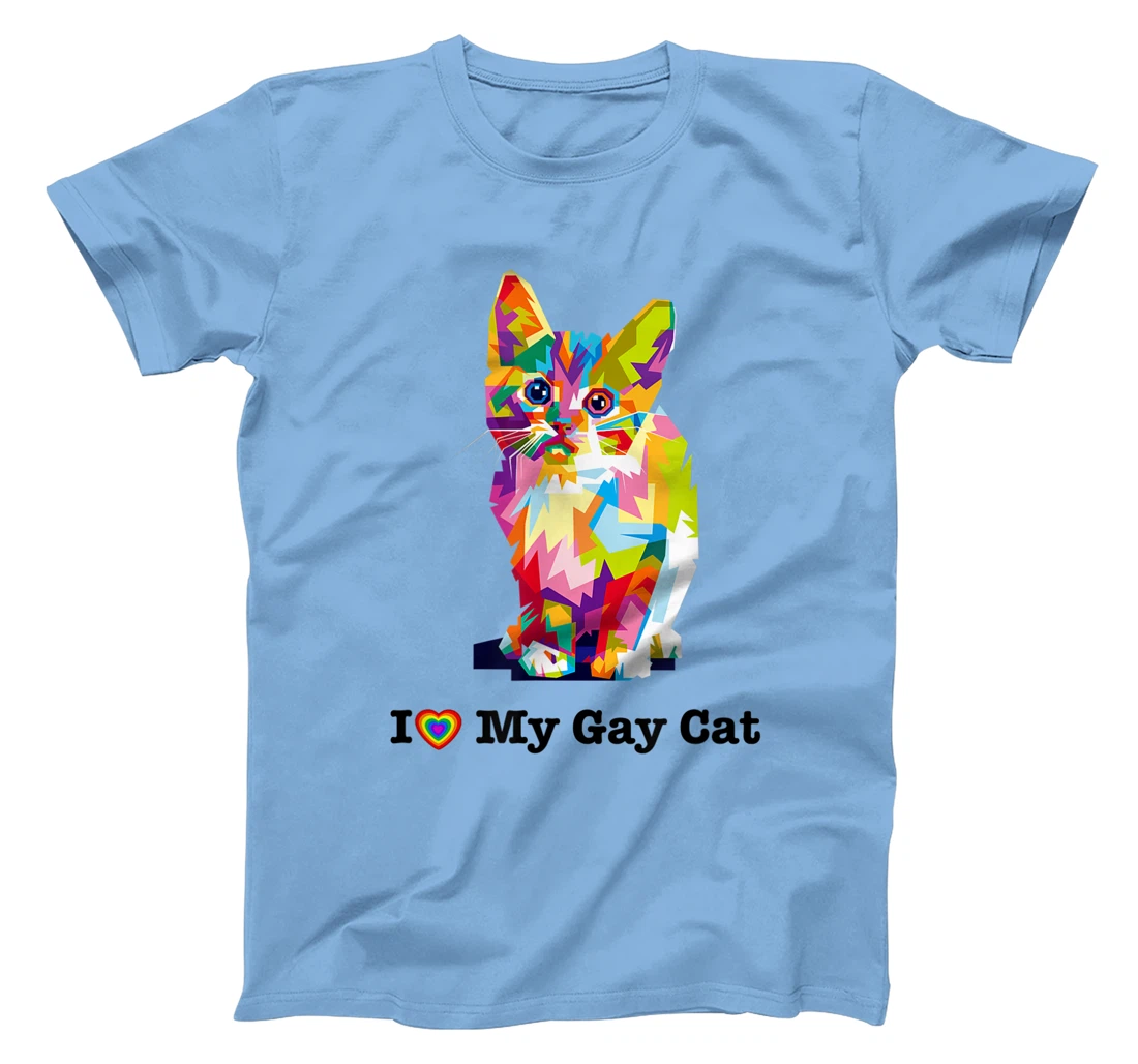 I Love My Gay Cat Heart Funny LGBT T-Shirt, Kid T-Shirt and Women T-Shirt