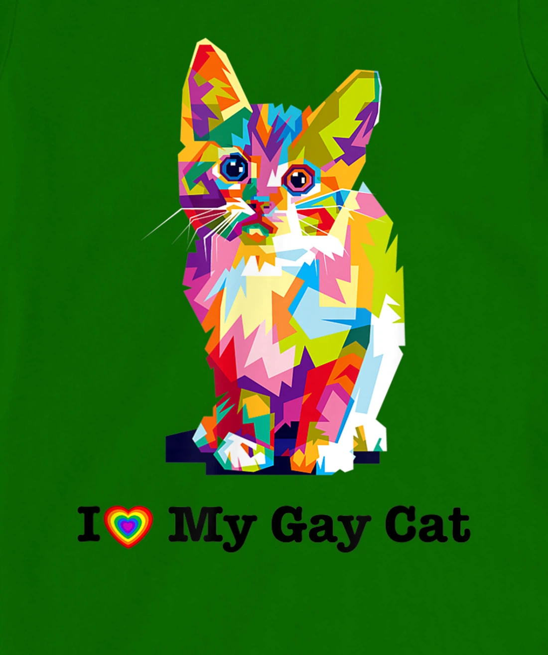 I Love My Gay Cat Heart Funny LGBT T-Shirt, Kid T-Shirt and Women T-Shirt