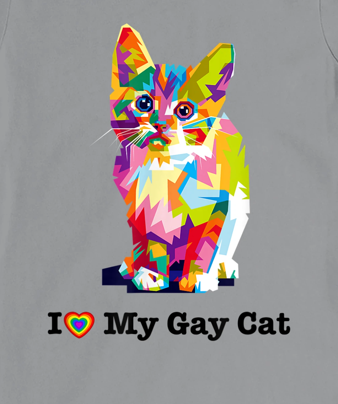 I Love My Gay Cat Heart Funny LGBT T-Shirt, Kid T-Shirt and Women T-Shirt