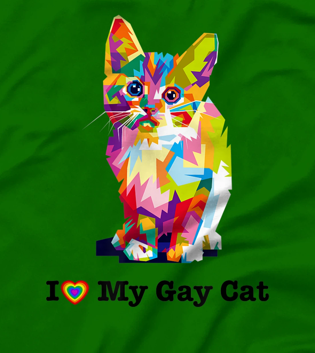 I Love My Gay Cat Heart Funny LGBT T-Shirt, Kid T-Shirt and Women T-Shirt
