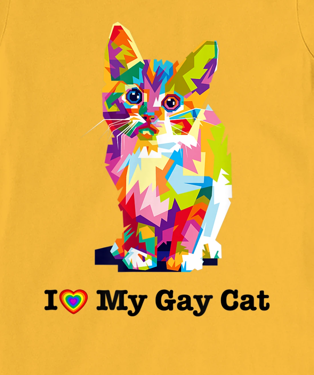 I Love My Gay Cat Heart Funny LGBT T-Shirt, Kid T-Shirt and Women T-Shirt