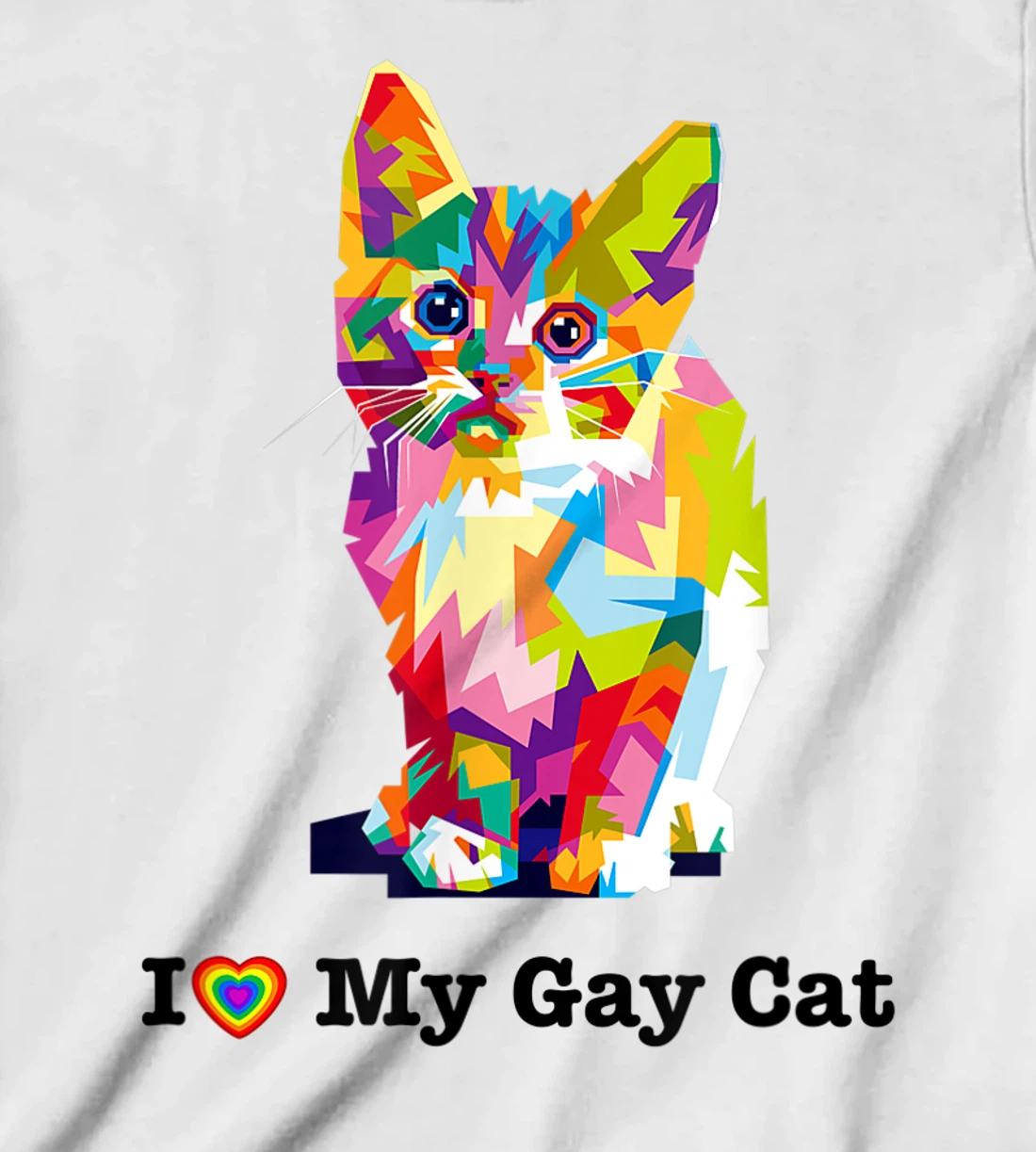 I Love My Gay Cat Heart Funny LGBT T-Shirt, Kid T-Shirt and Women T-Shirt