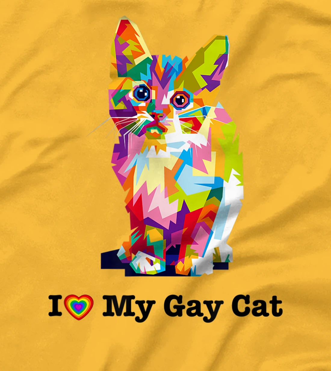 I Love My Gay Cat Heart Funny LGBT T-Shirt, Kid T-Shirt and Women T-Shirt