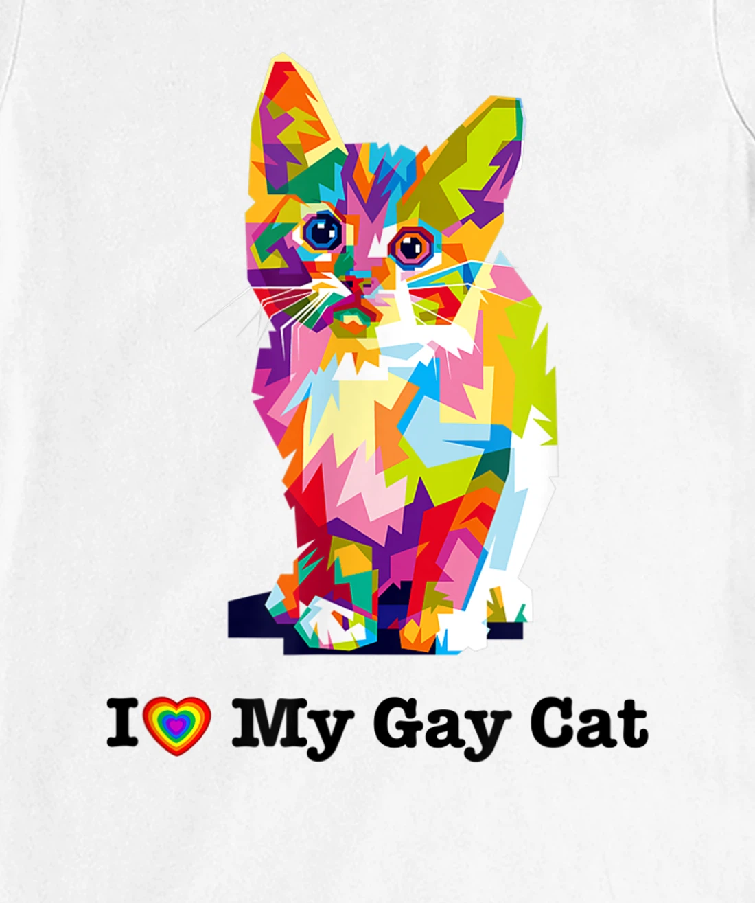 I Love My Gay Cat Heart Funny LGBT T-Shirt, Kid T-Shirt and Women T-Shirt