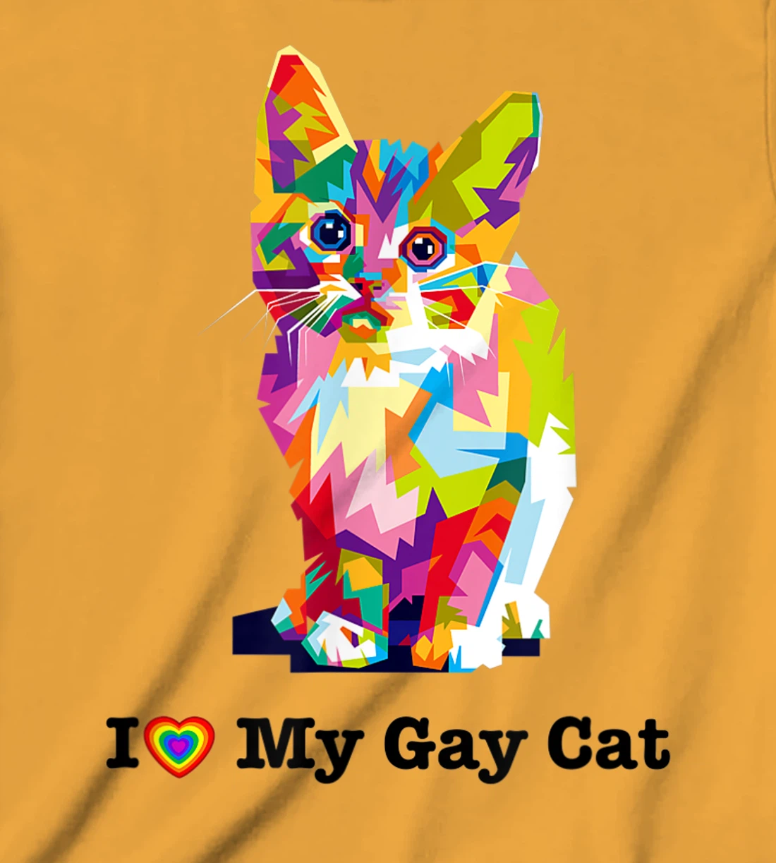 I Love My Gay Cat Heart Funny LGBT T-Shirt, Kid T-Shirt and Women T-Shirt